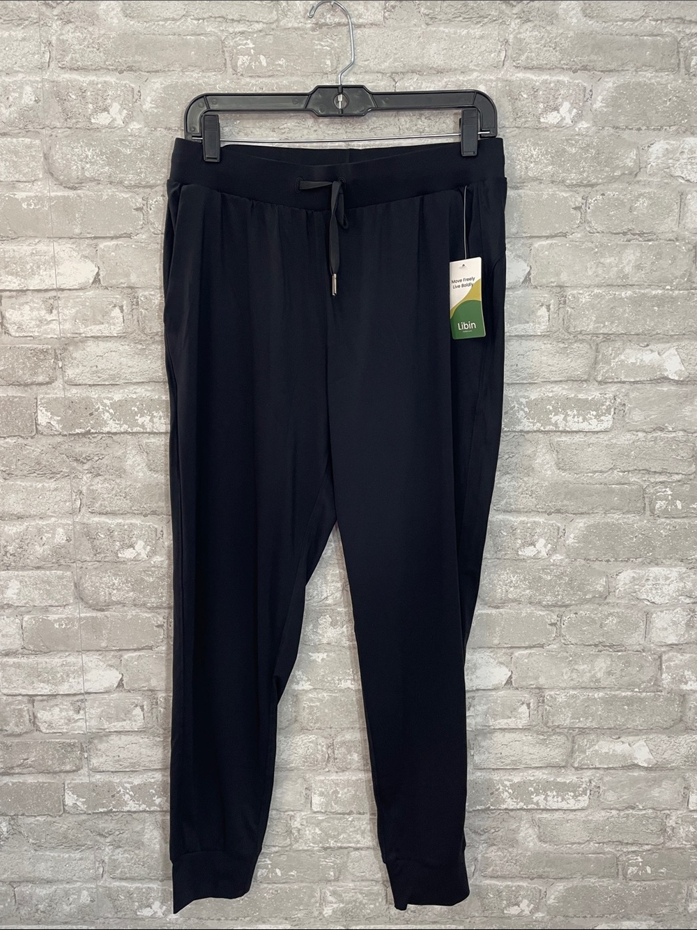 Libin Women's Black Pull-On Jogger Pants with Drawstring Waist